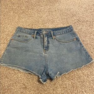 high waist jean shorts